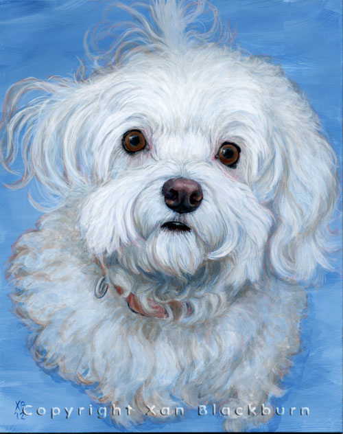 "Rosie" by Xan Blackburn. Acrylic on canvas.  Pet portrait, hound, dog, dog portrait