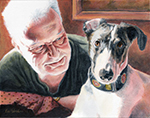 Dad and Lilly, by Xan Blackburn, people and pet portraits